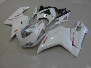 Bianco Perla con Rosso Decalcomanie Carene Ducati 848 1098 1198 07-14