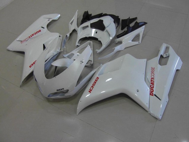 Bianco Perla con Rosso Decalcomanie Carene Ducati 848 1098 1198 07-14